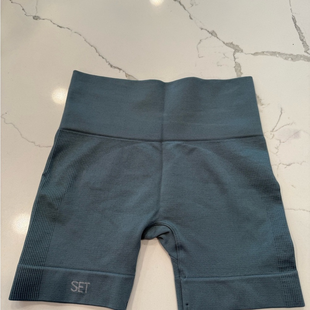 NWOT SET Active Teal Bike Shorts